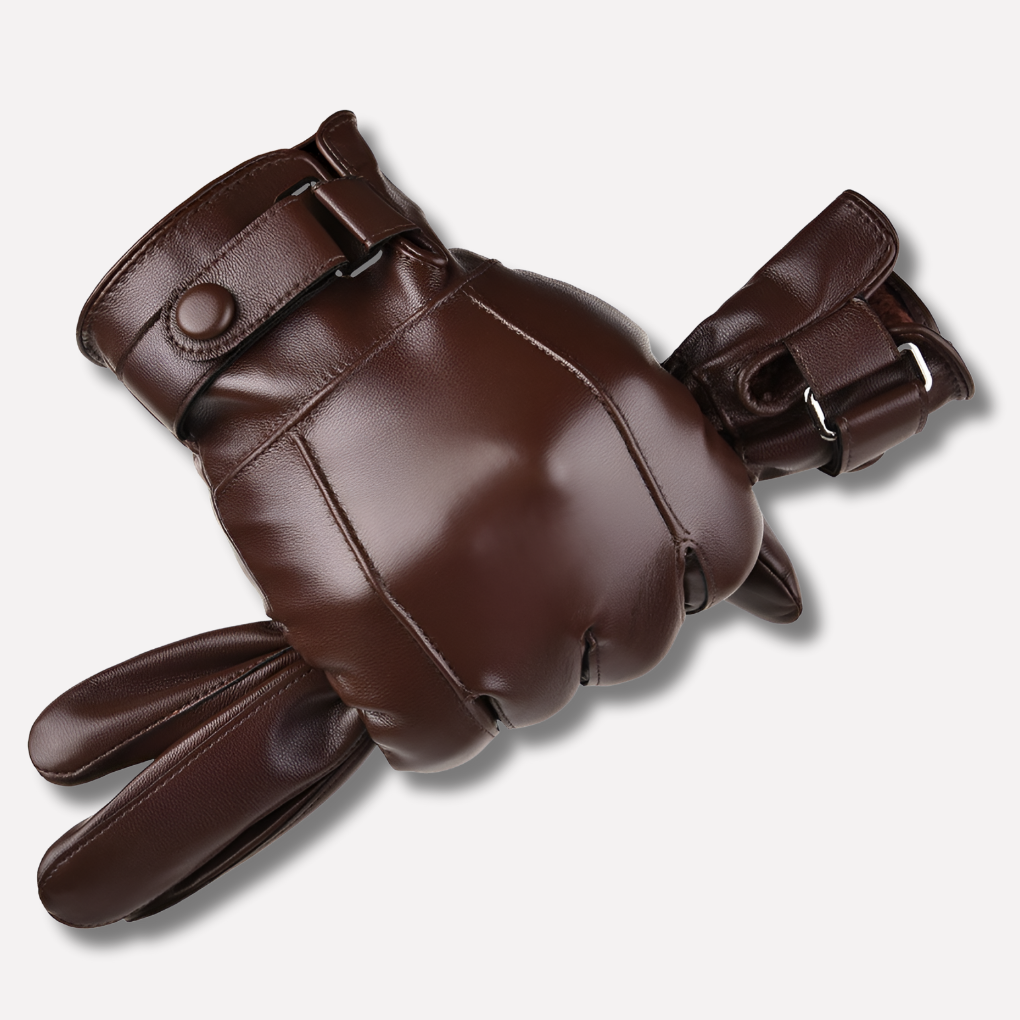Luxe heren leren winterhandschoenen