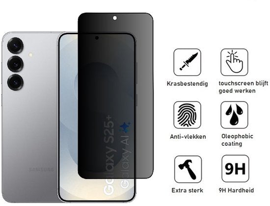 Samsung S25+ hoesje met privacy screenprotector