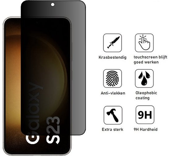 Samsung S23 hoesje met privacy screenprotector