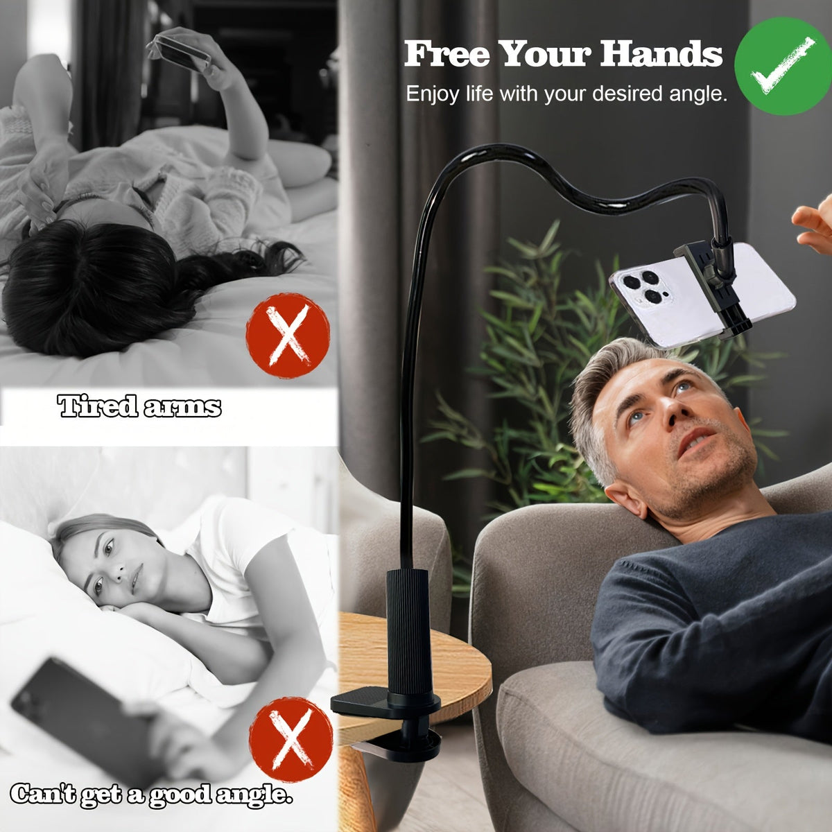 Odior flexibele zwanenhals telefoonhouder