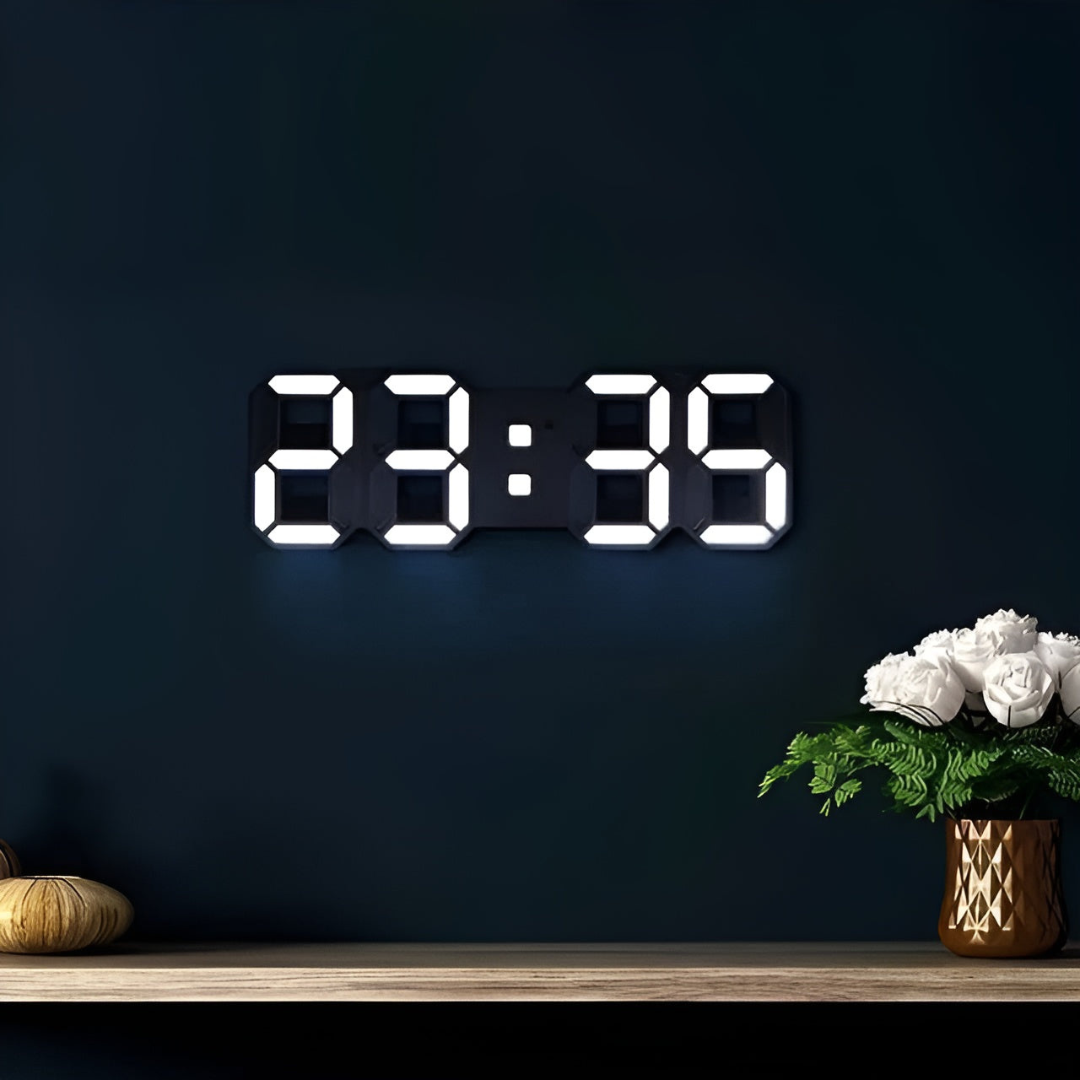 Lumio digitale 3D LED wandklok