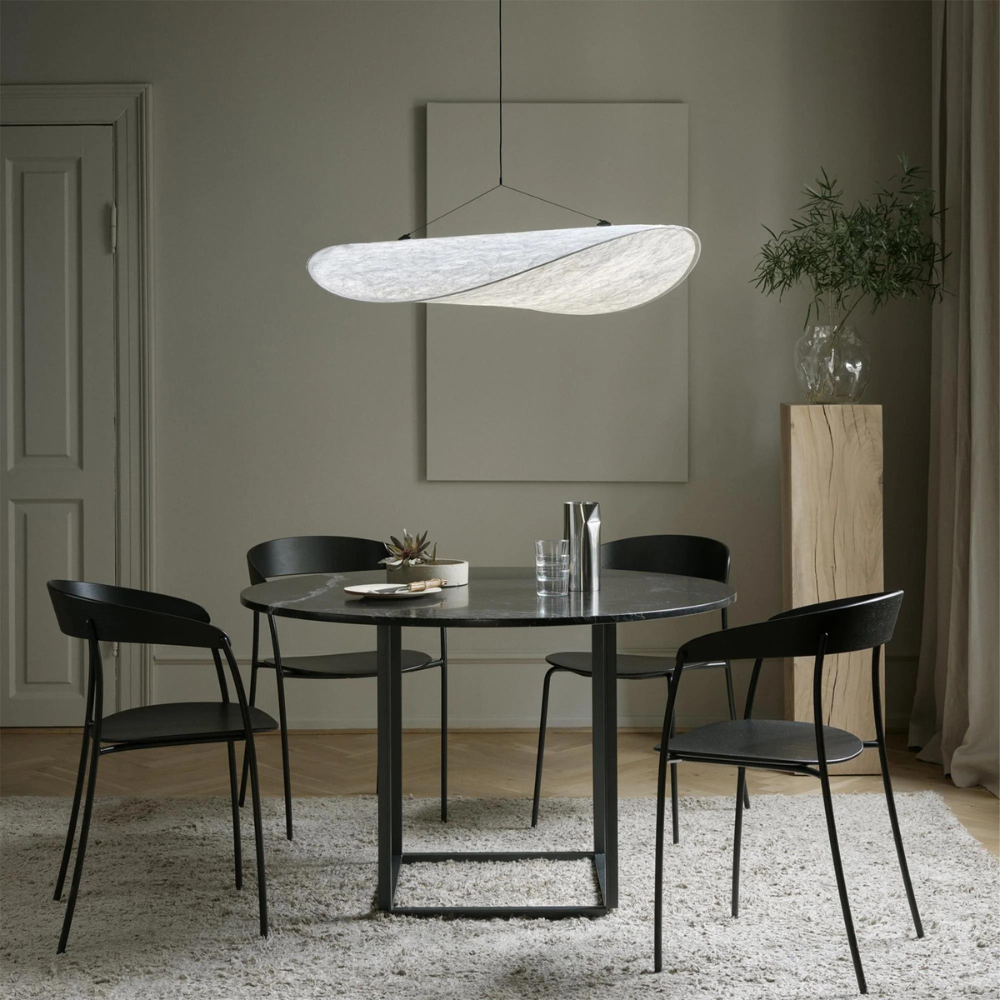 Japandi stoffen hanglamp sfeerverlichting