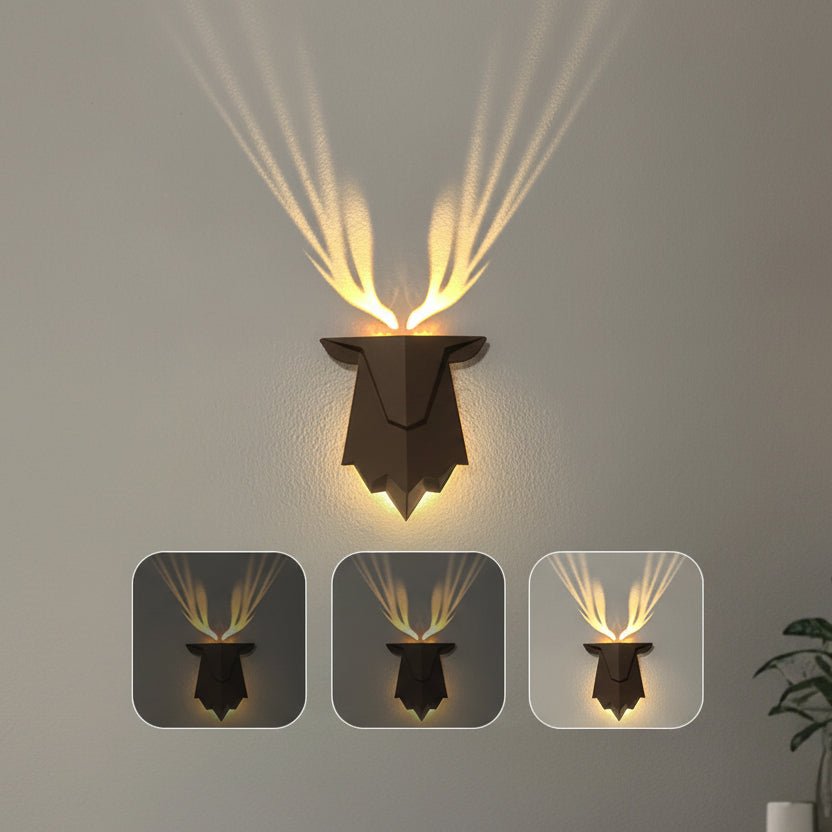 ZENANTLER minimalistische wandlamp met hertenkop
