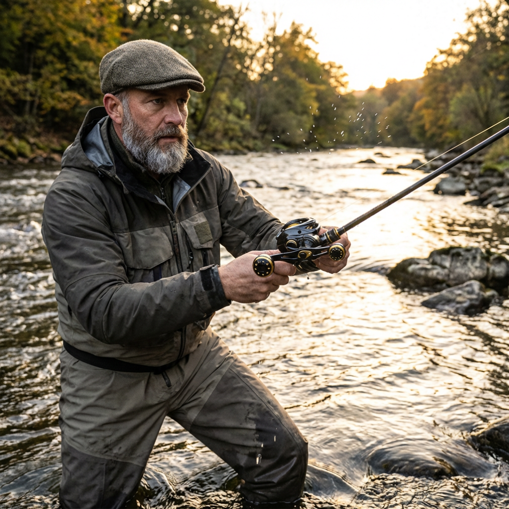Lage-Profiel Baitcasting Visreel