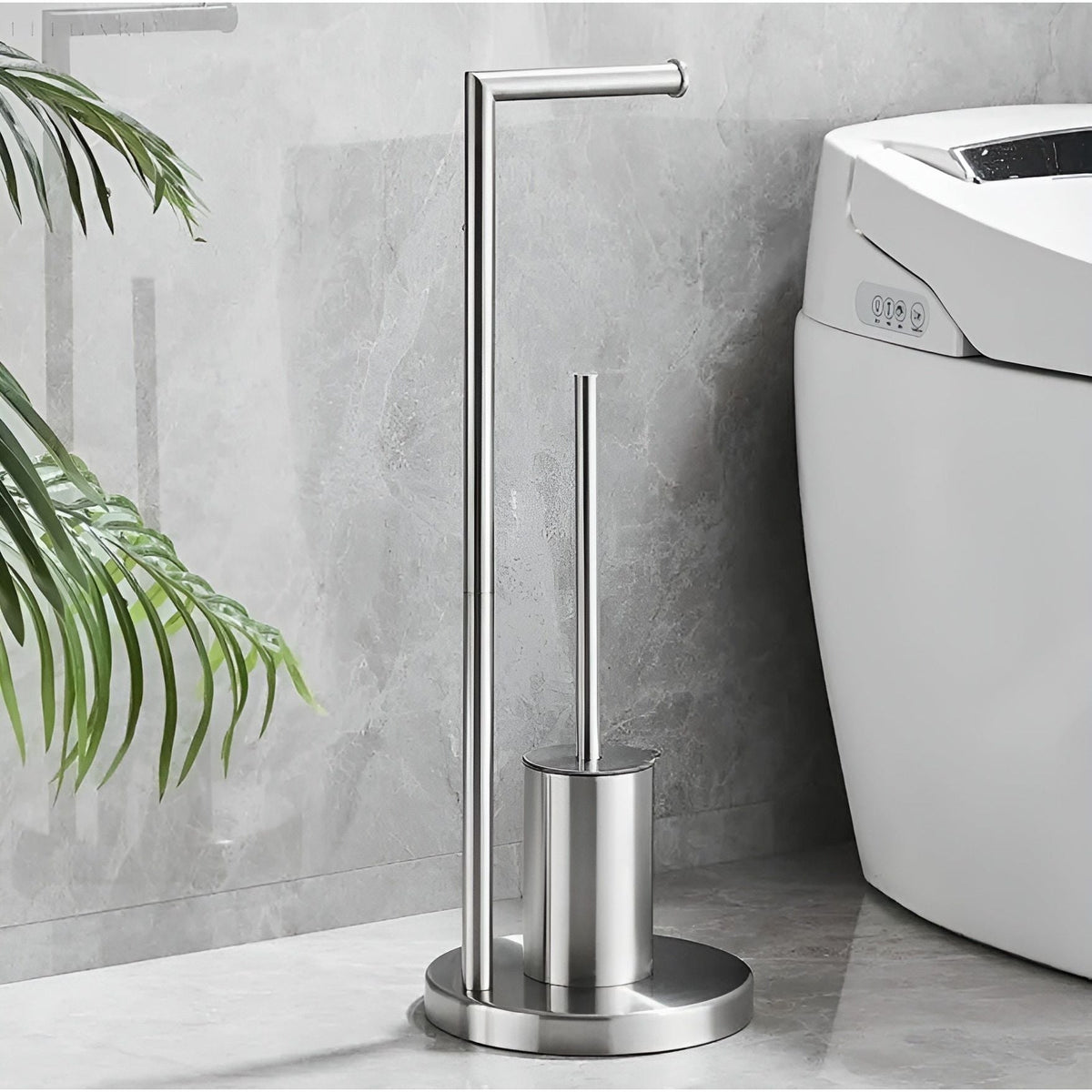 Toiletrolhouder met Geïntegreerde Toiletborstel