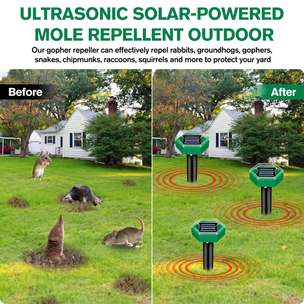 Navando ultrasone mollenverjager op zonne-energie