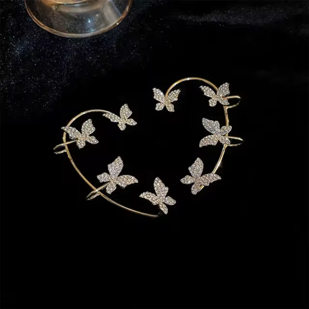 FlutterGleam vlinder clip-on oorbellen