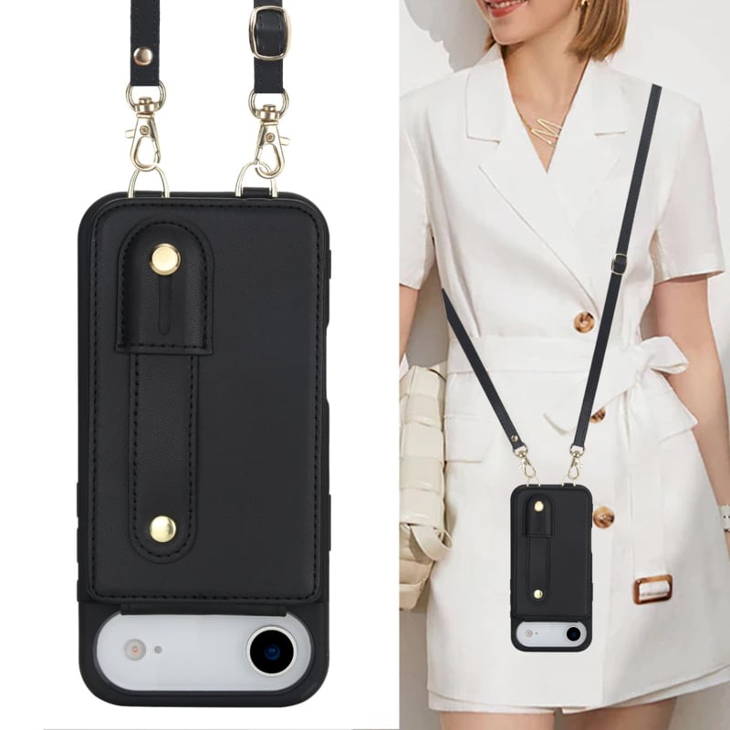 iPhone Air hoesje met pasjeshouder en draagkoord