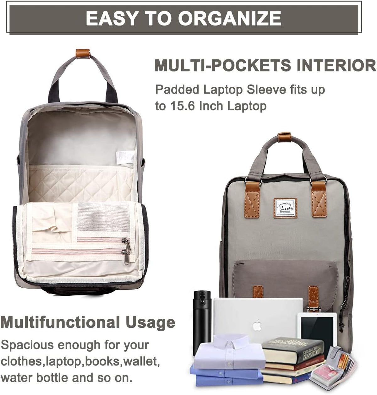 UrbanEase Vintage Laptop Rugzak 15.6 Inch