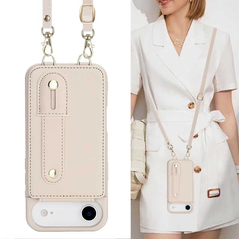 iPhone Air hoesje met pasjeshouder en draagkoord