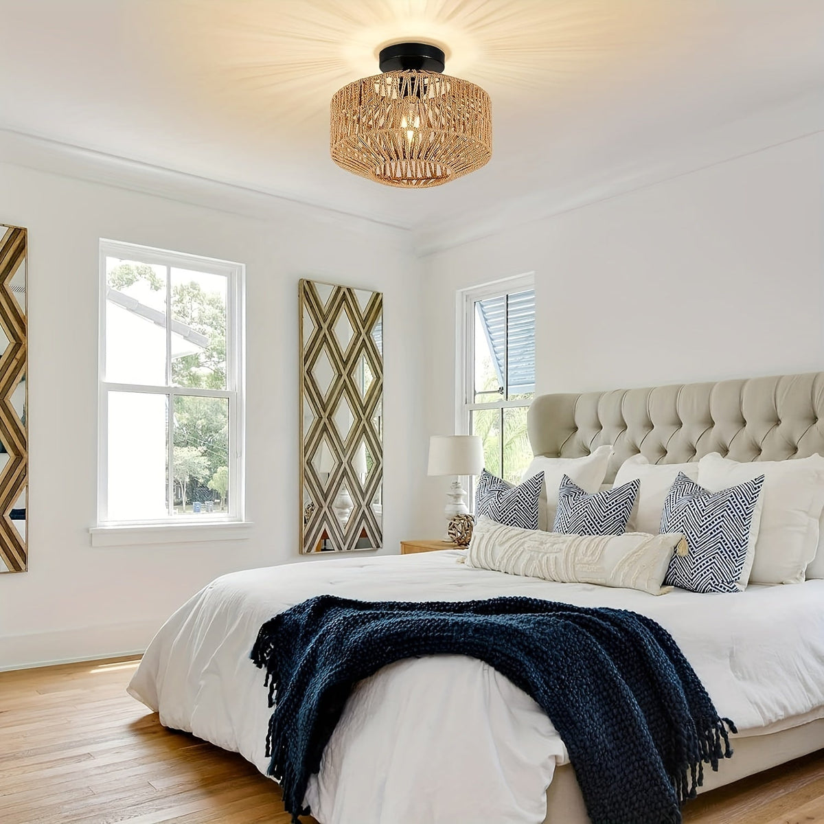 Odior Boho rattan plafondlamp