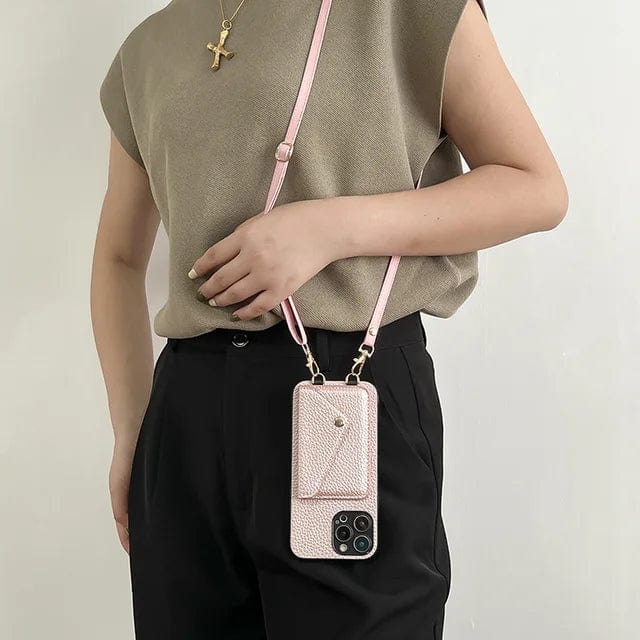 Lederen crossbody telefoonhoes