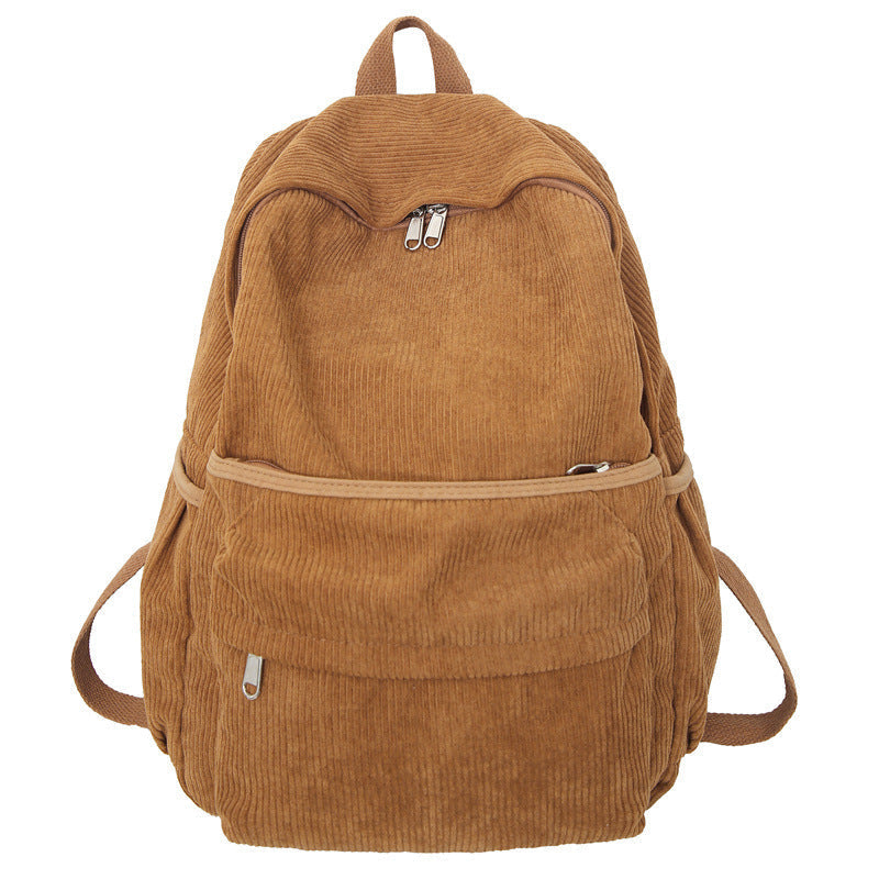 Otto corduroy schoolrugzak bruin
