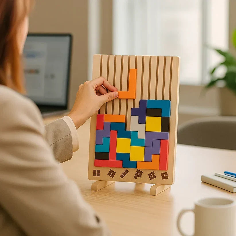 Houten puzzelbord voor creatieve pauzes