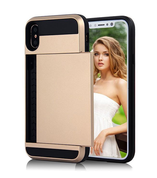 Slide Armor hoesje met pashouder voor iPhone X / Xs