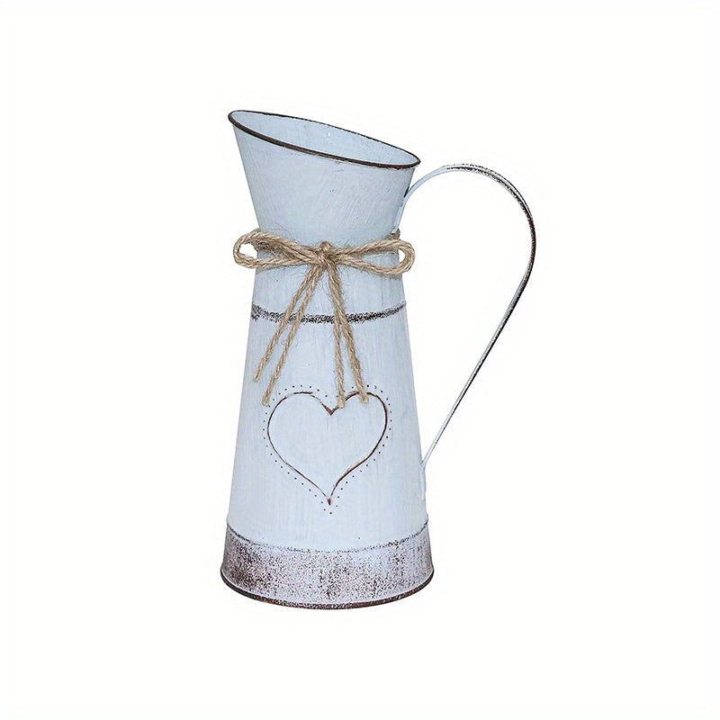 RusticHeart vintage metalen vaas