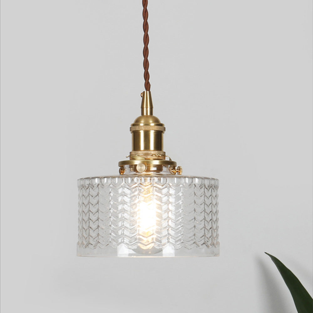 Vintage Cilindervormige Glazen Hanglamp