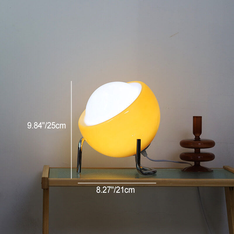 Moderne oranje glazen tafellamp