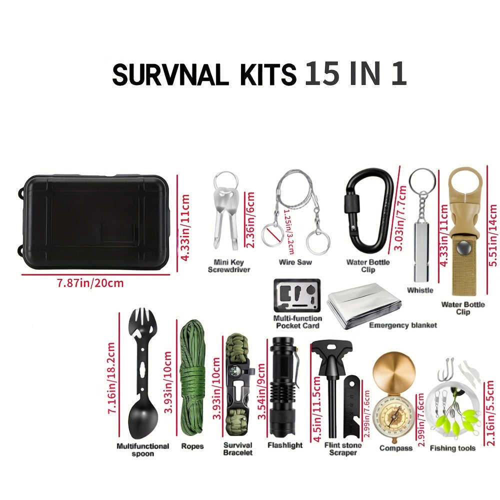 15-in-1 Outdoor Survivalset