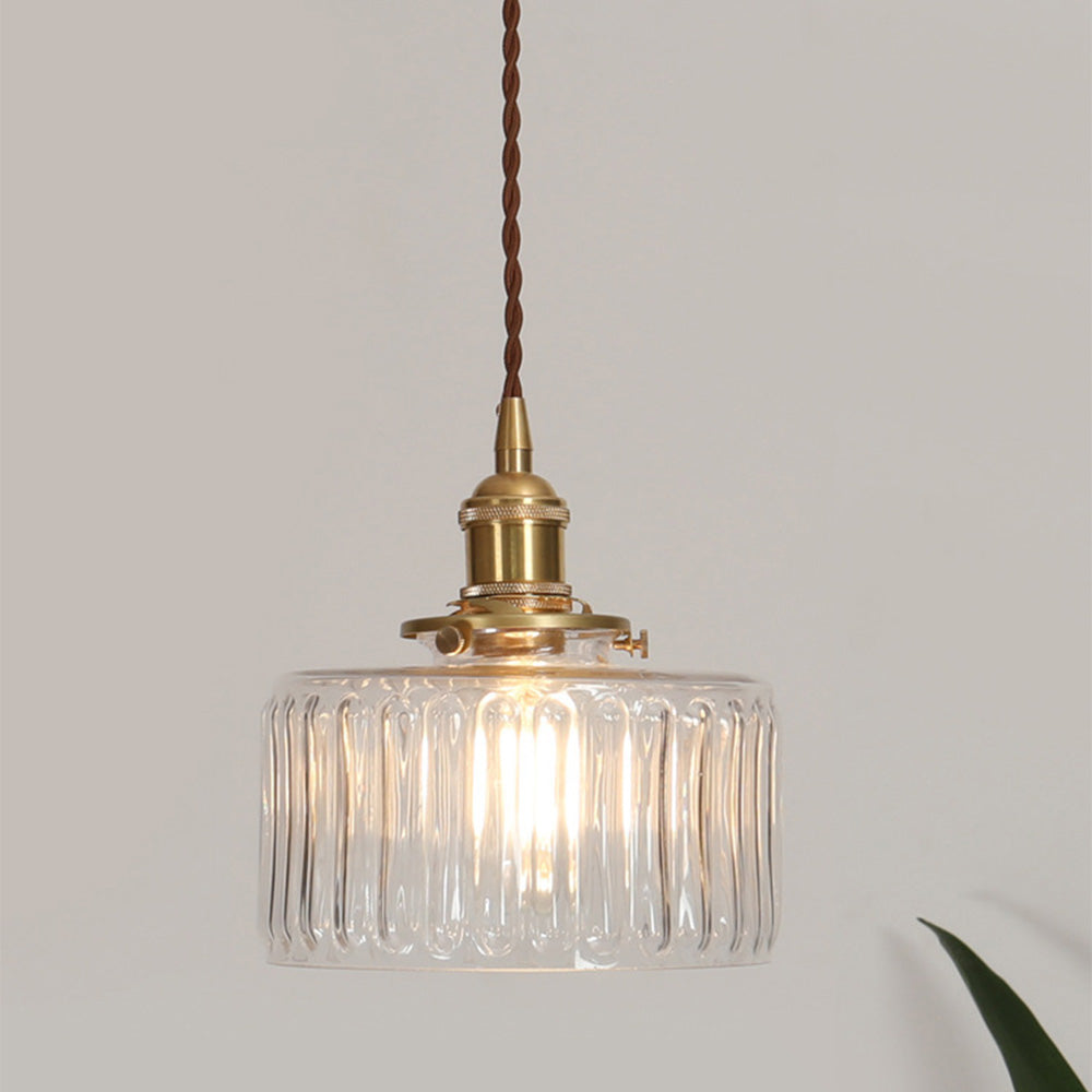 Vintage Cilindervormige Glazen Hanglamp