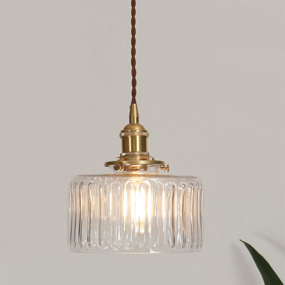 Vintage Cilindervormige Glazen Hanglamp