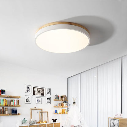 Lumio houten ronde LED plafondlamp