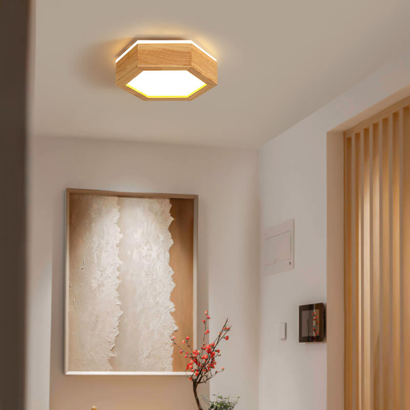 Lumio Japandi houten LED plafondlamp