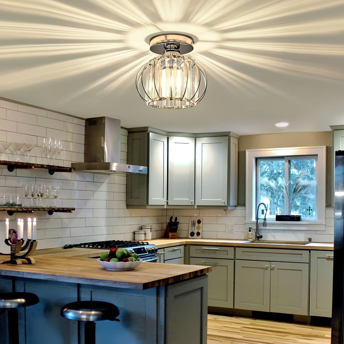 Industriële semi-flush plafondlampen