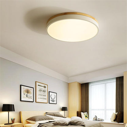 Lumio houten ronde LED plafondlamp
