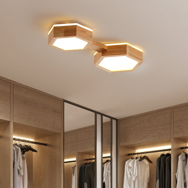 Lumio Japandi houten LED plafondlamp