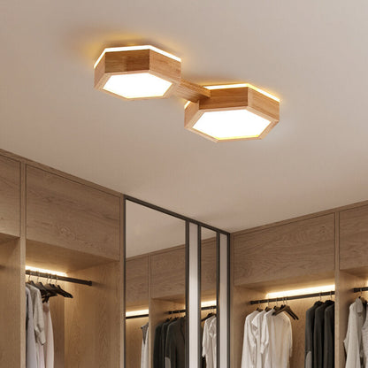 Lumio Japandi houten LED plafondlamp