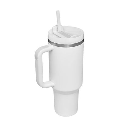 ChillMate isolerende beker met handvat en rietje