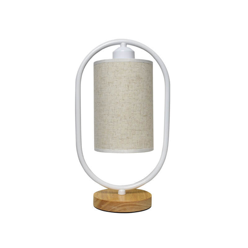 Lumio stoffen tafellamp met houten details
