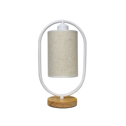 Lumio stoffen tafellamp met houten details