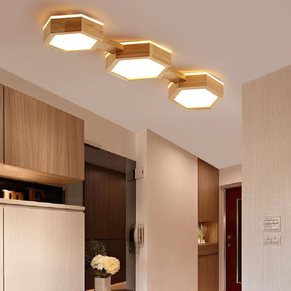 Lumio Japandi houten LED plafondlamp
