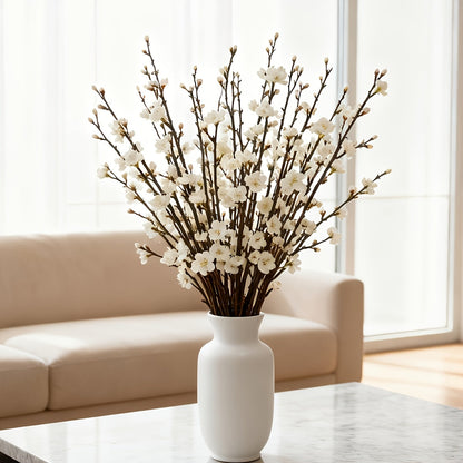 Kunstmatige pruimenbloesems witte kunstbloemen