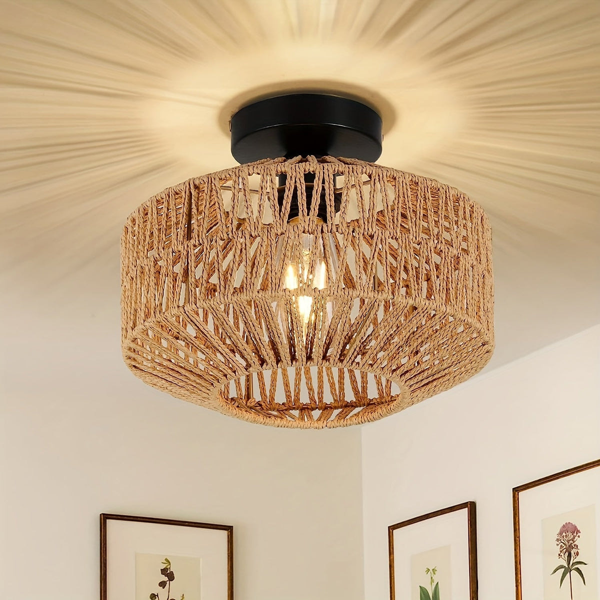Odior Boho rattan plafondlamp