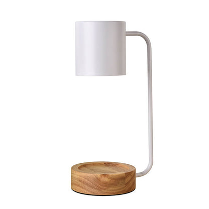 Lumio houten tafellamp met kaarshouder
