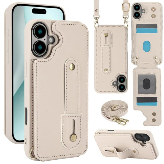 iPhone 16 hoesje met pasjeshouder en draagkoord