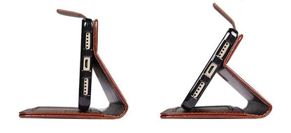 iPhone X / Xs leren portemonnee hoesje