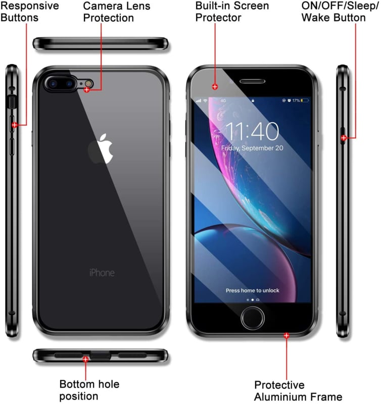 iPhone 7 Plus / 8 Plus 360° magnetisch hoesje