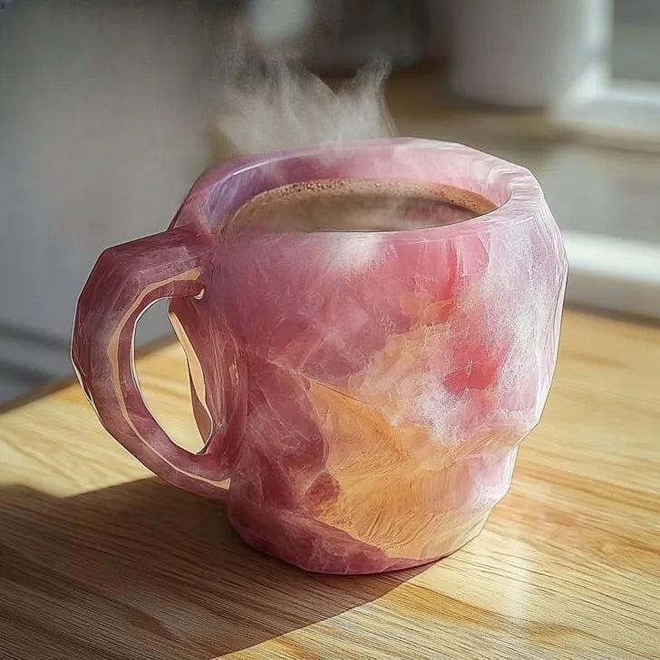 AuraStone handgemaakte koffiekop van mineraalsteen
