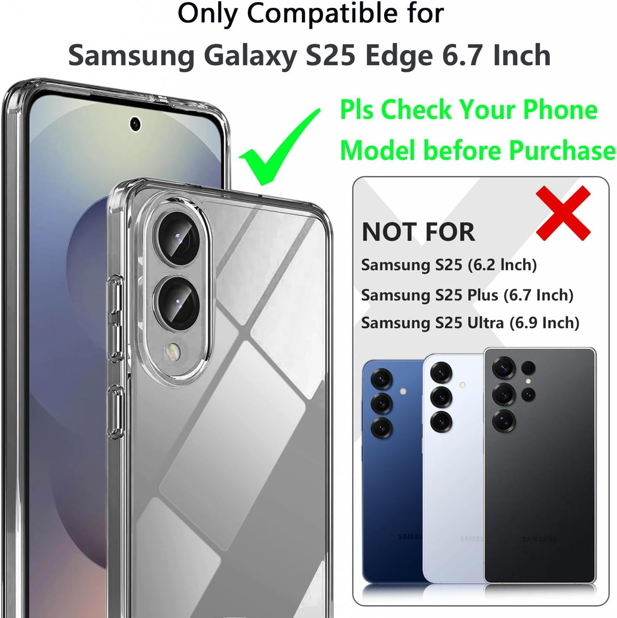 Galaxy S25 Edge 360° Ultra Clear hybrid hoesje