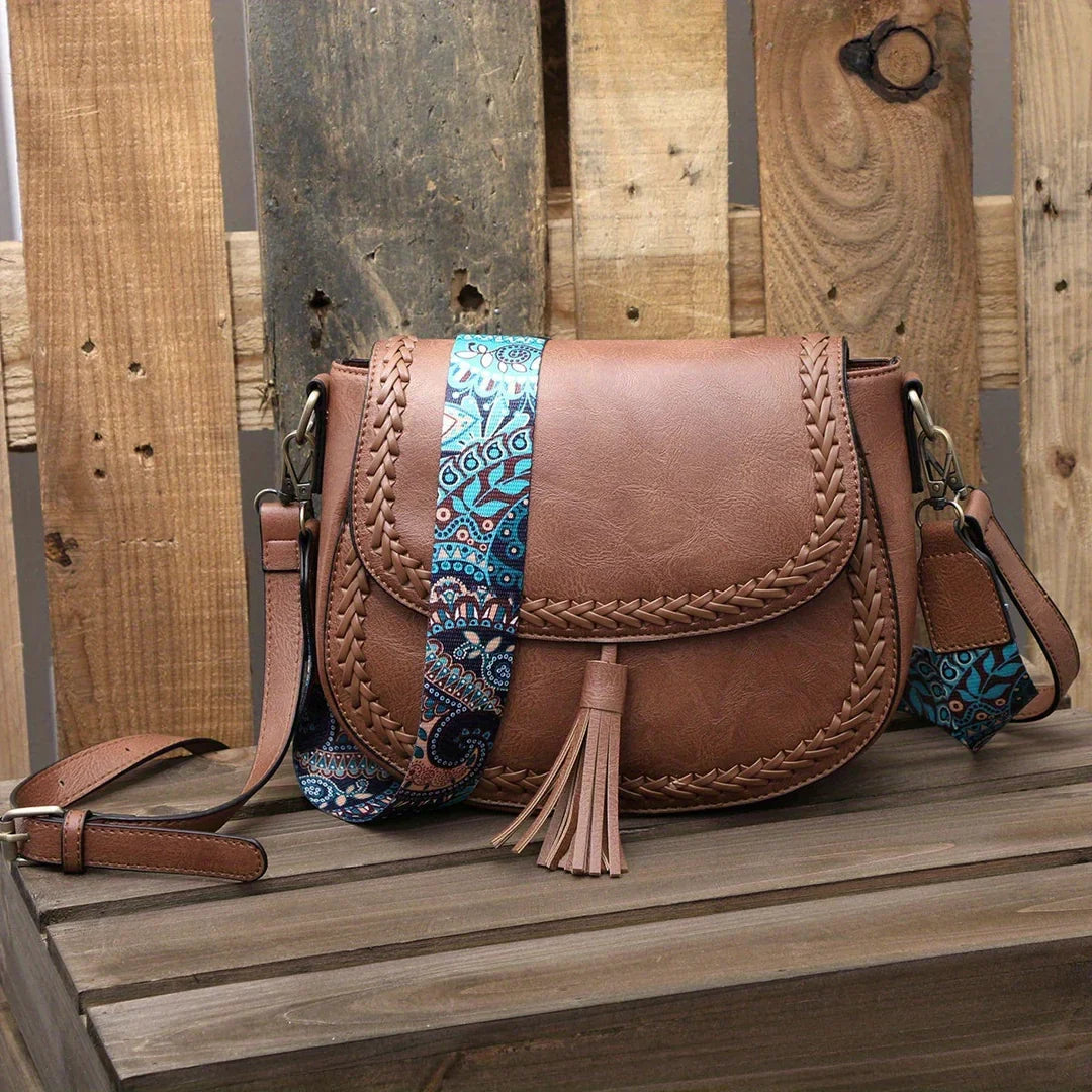 Kleine Dames Schoudertas Met Kwastdecoratie