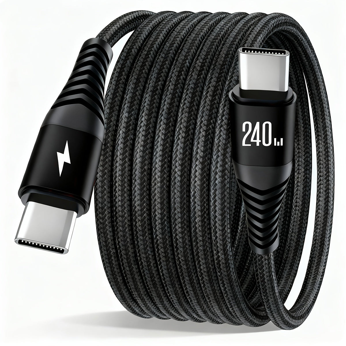 Gevlochten USB-C naar USB-C oplaadkabel 240W
