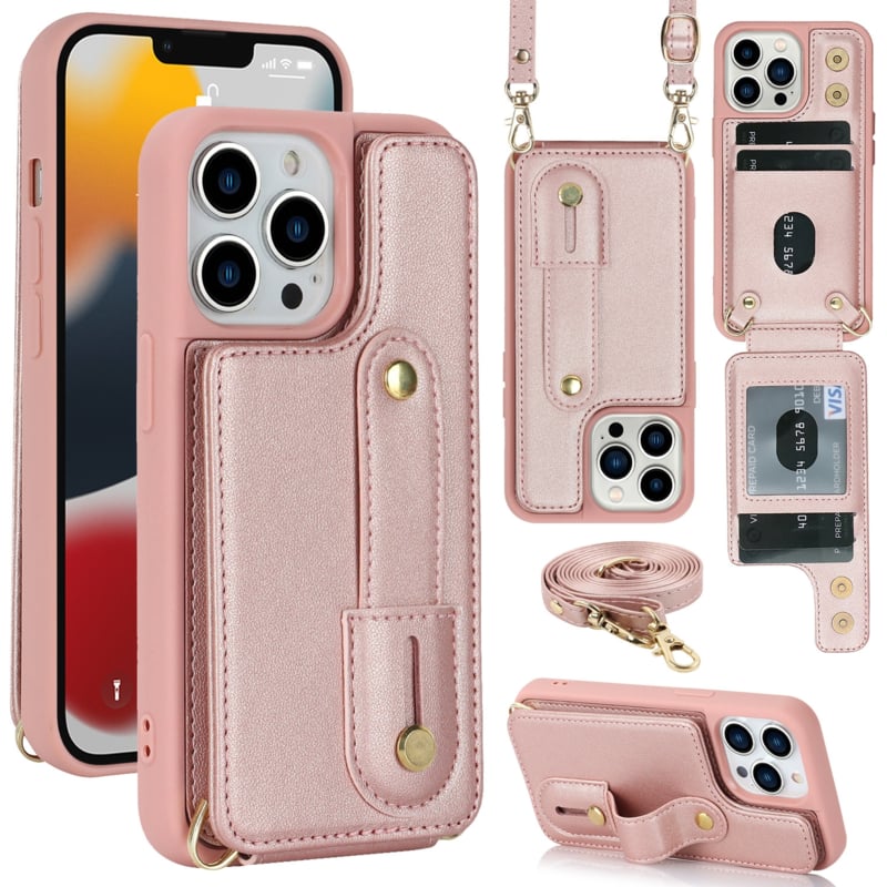 iPhone 16 Pro Max Hoesje met Pasjeshouder en Draagkoord