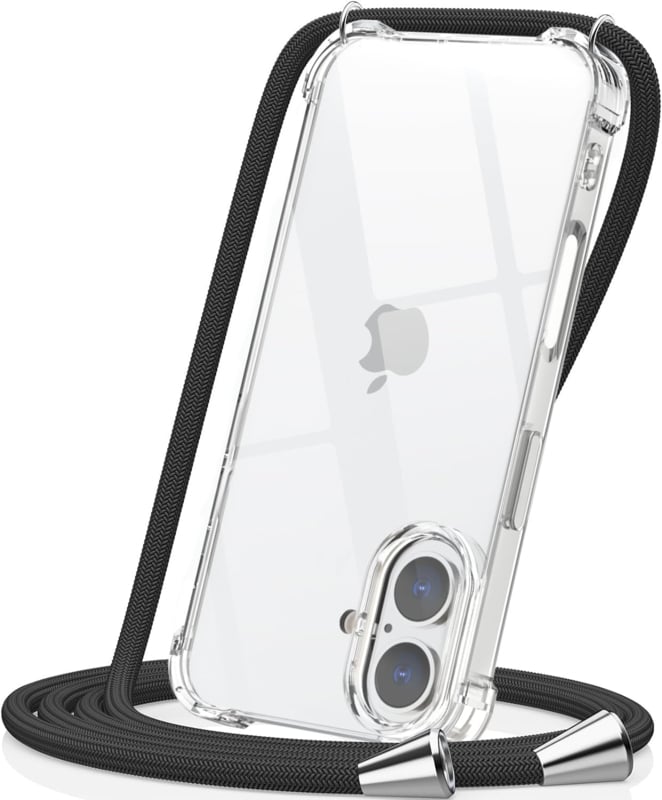 iPhone 16 transparant crossbody koordhoesje