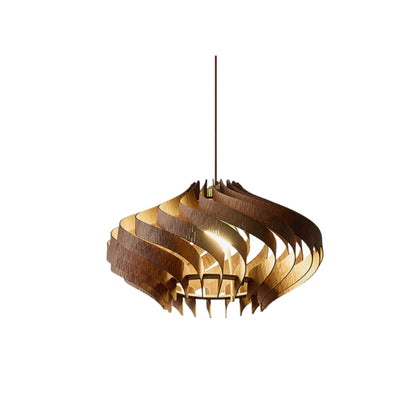 Japandi Houten Spiraal Hanglamp