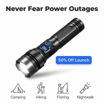 BrightMax oplaadbare zoom led-zaklamp