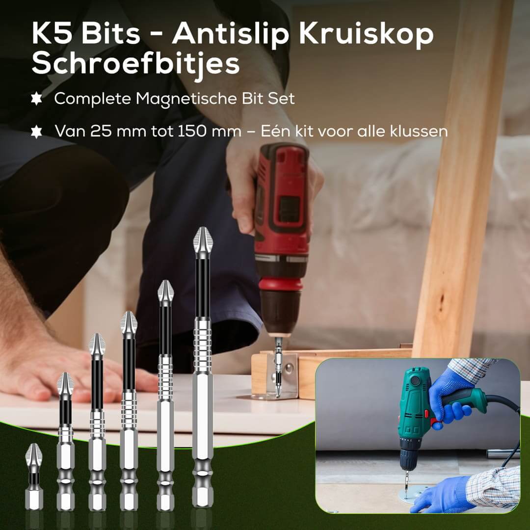 K5 antislip kruiskop schroefbitjes